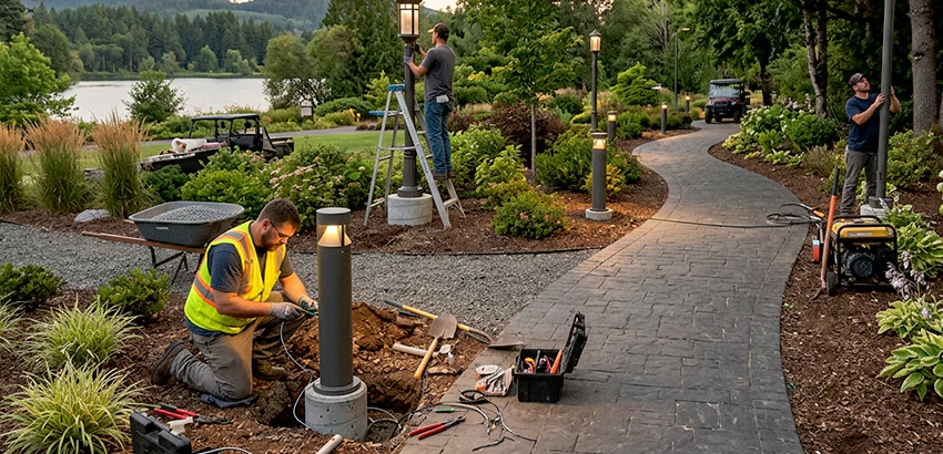 Landscape Post, Pole, and Bollard Lighting Installation in Zanesville