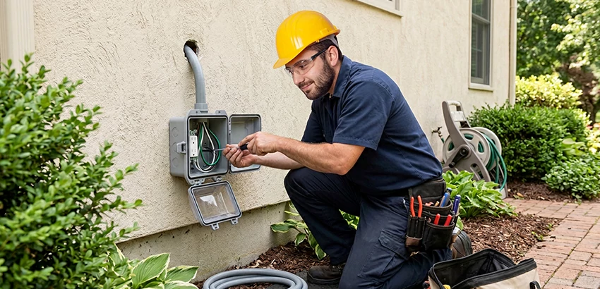Outdoor Outlet Installation on Vinyl Siding in Zanesville